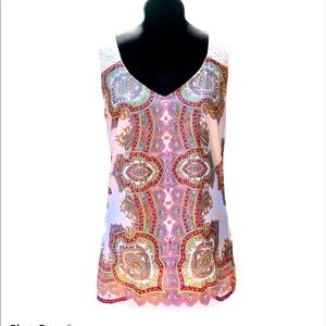 Robert Graham India Print Sleeveless Blouse Small